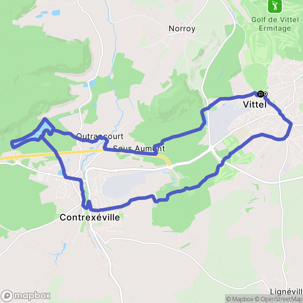 Vittel : carte du parcours de randonnée - France