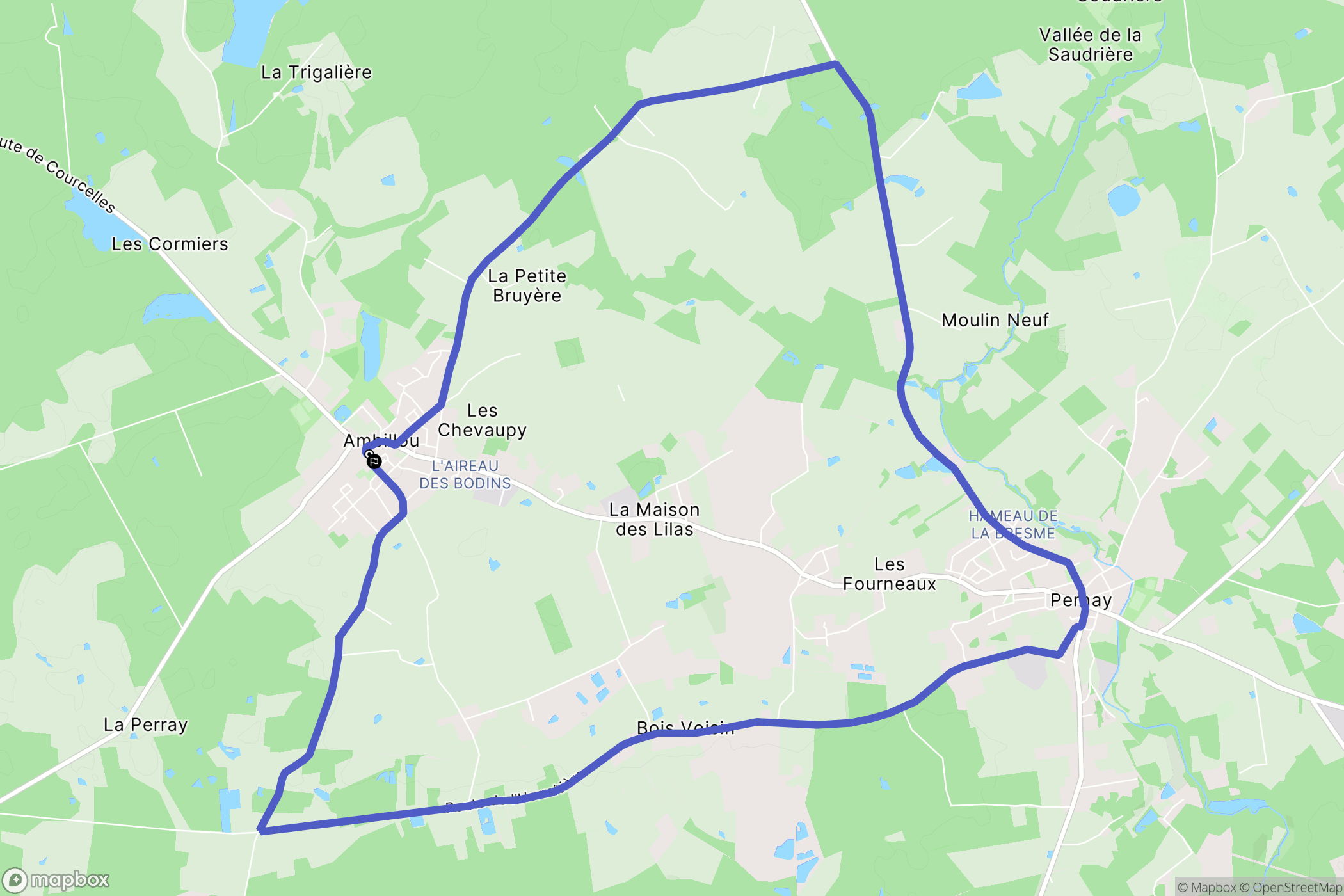 Ambillou : carte du parcours de randonnée - France