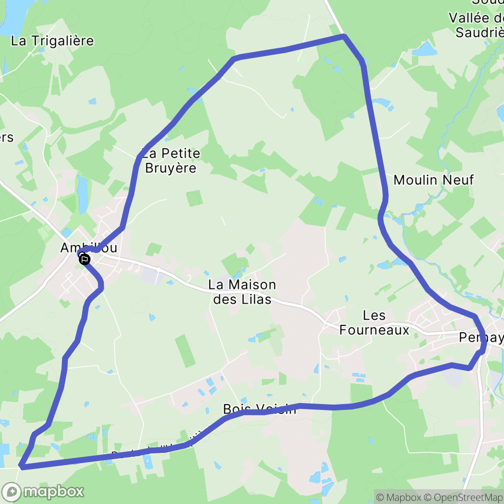 Ambillou : carte du parcours de randonnée - France