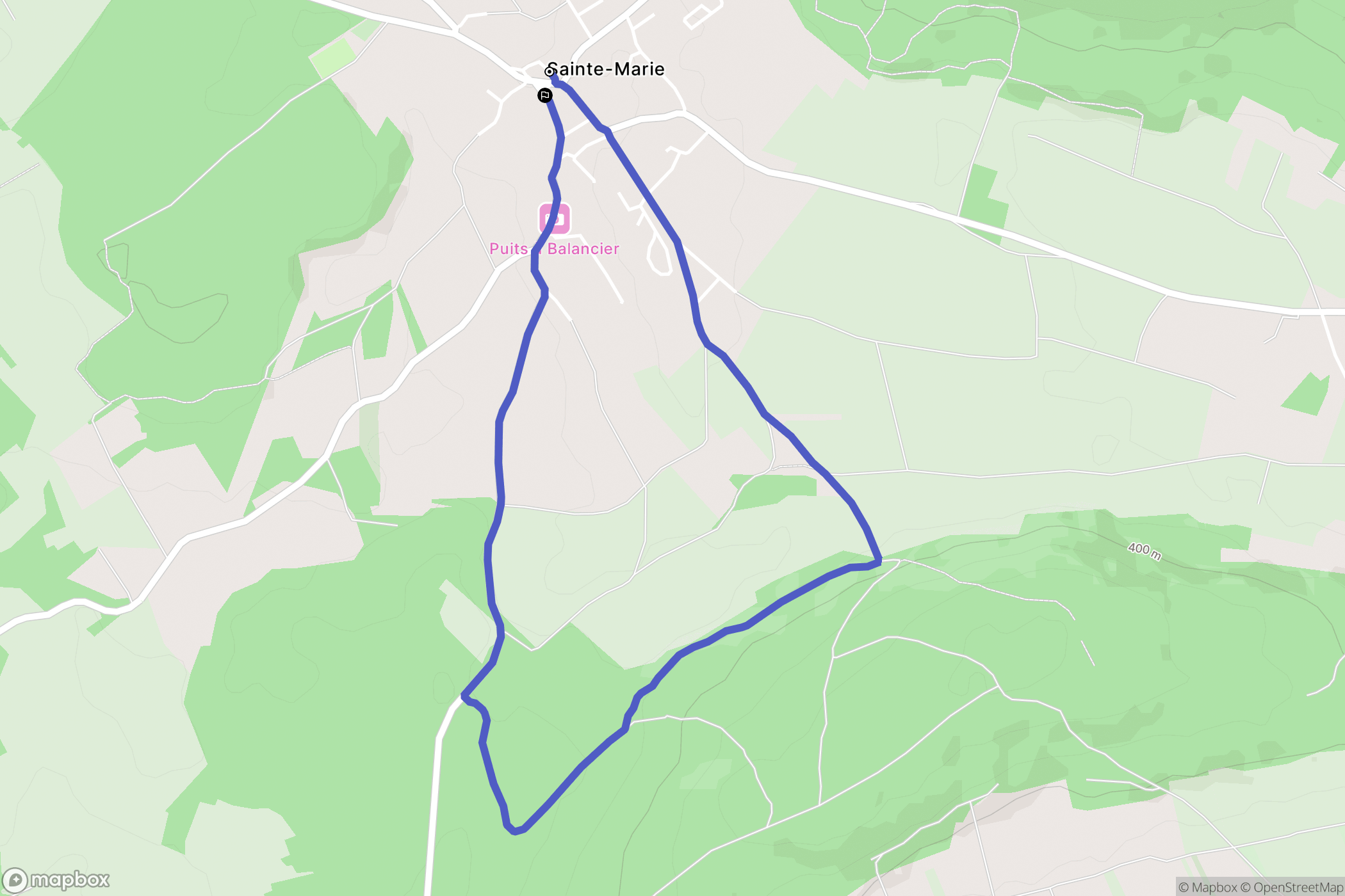 Sainte-Marie : carte du parcours de randonnée - France