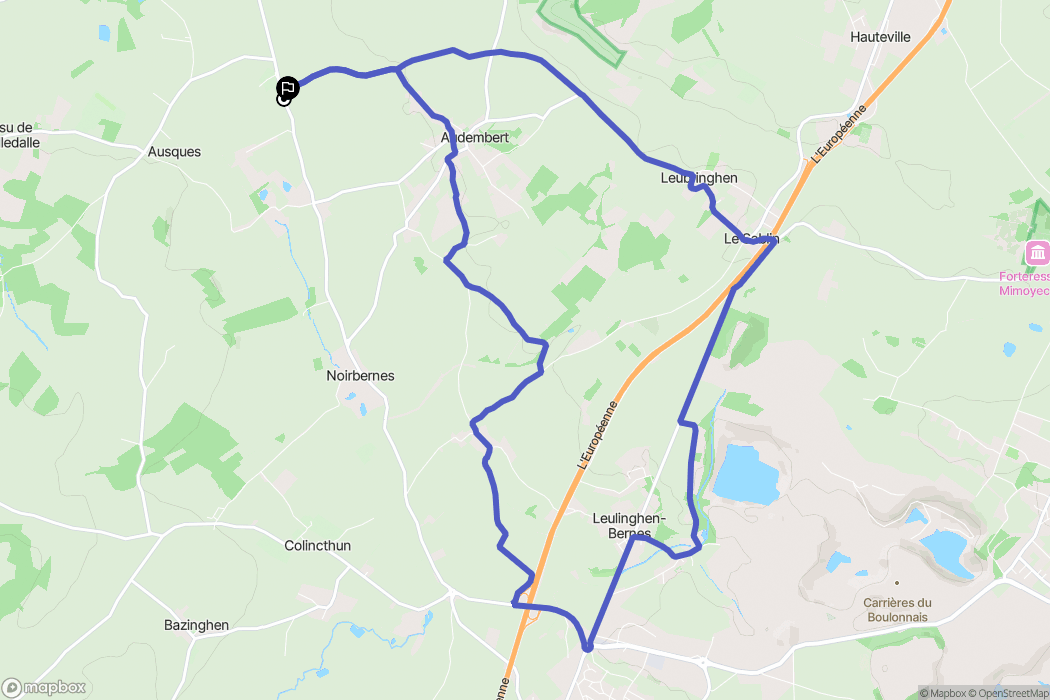 Audembert : carte du parcours de randonnée - France