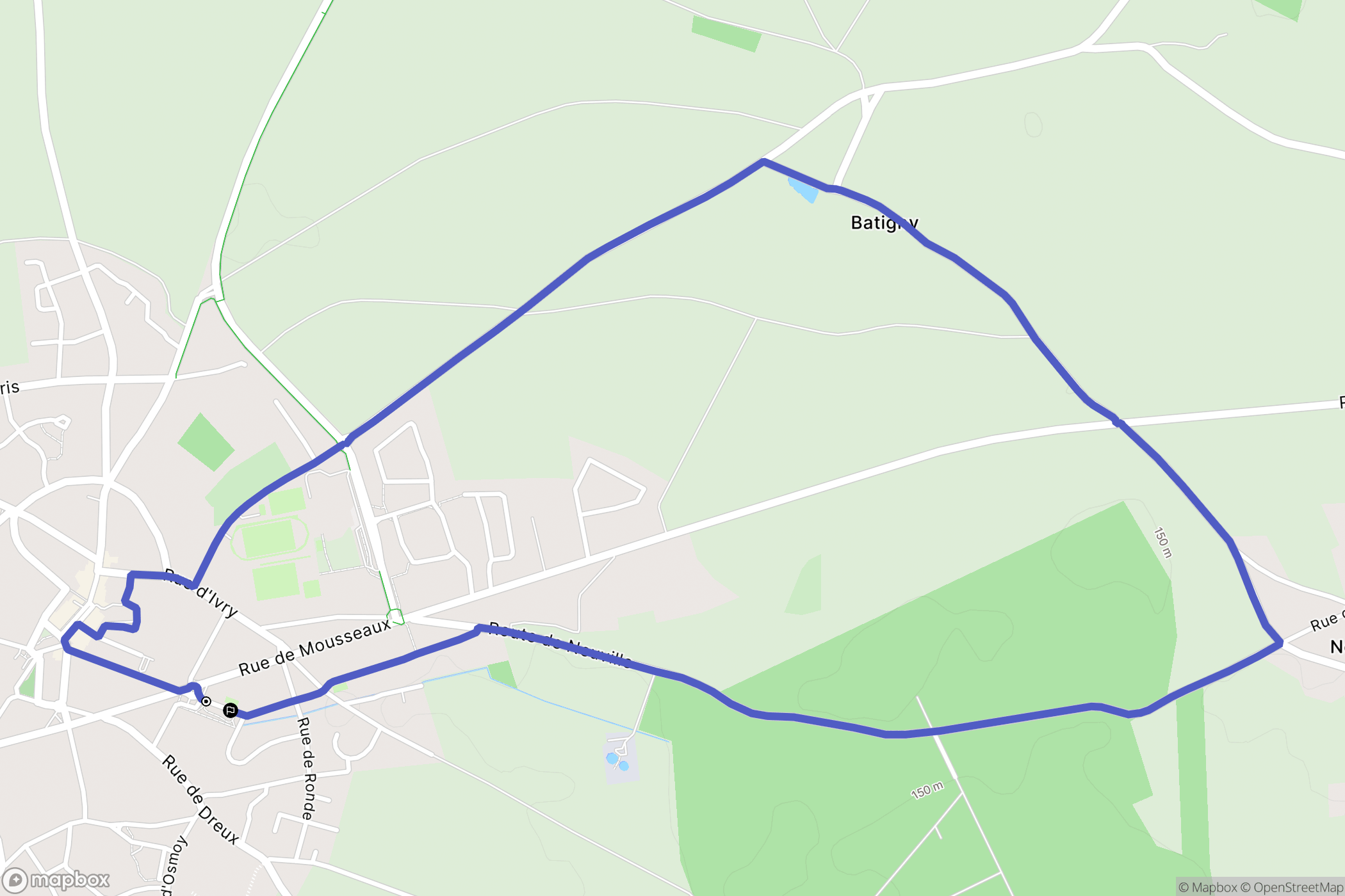 Saint-André-de-l'Eure : carte du parcours de randonnée - France