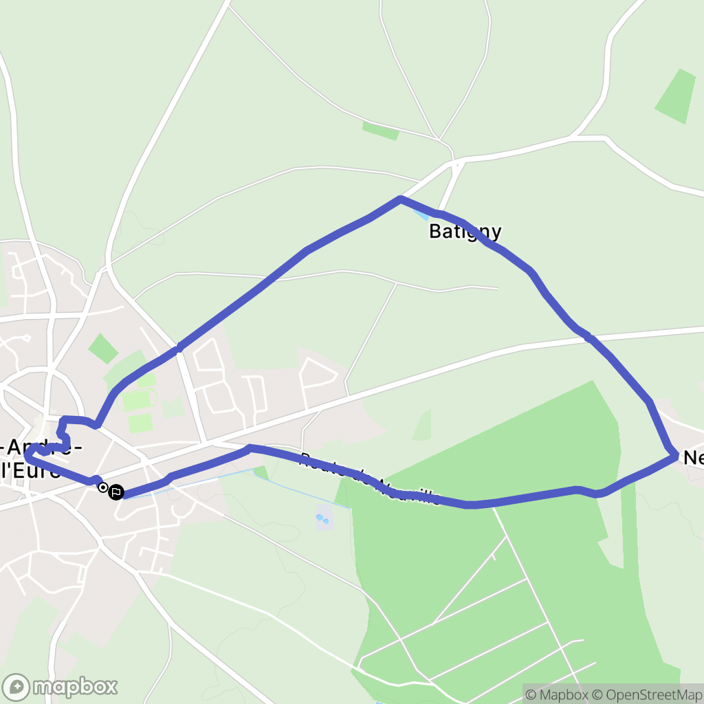Saint-André-de-l'Eure : carte du parcours de randonnée - France