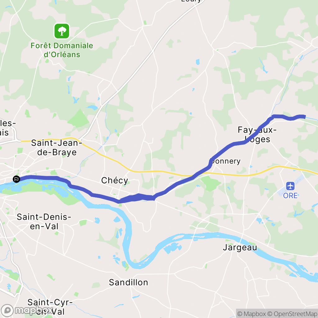 Saint-Jean-de-Braye : carte du parcours de randonnée - France