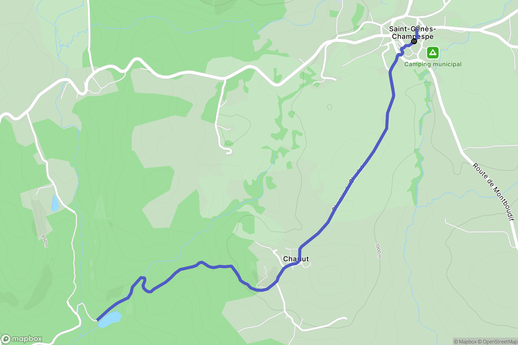 Saint-Gènes-Champespe: routekaart voor buitenactiviteiten - France