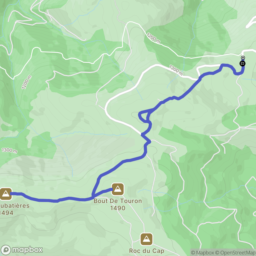 Prayols : carte du parcours de randonnée - France