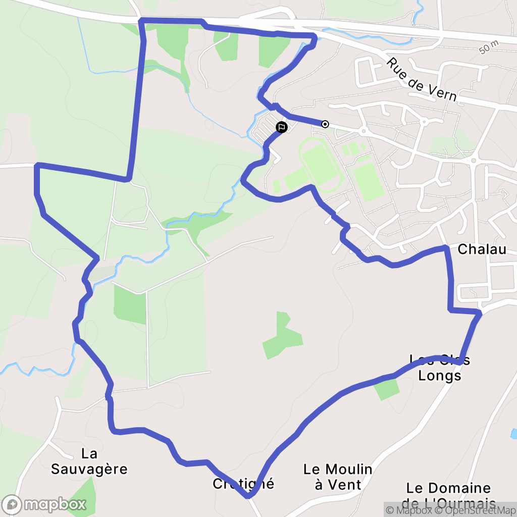 Nouvoitou : carte du parcours de randonnée - France