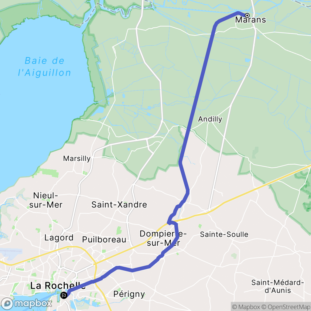 Marans : carte du parcours de randonnée - France