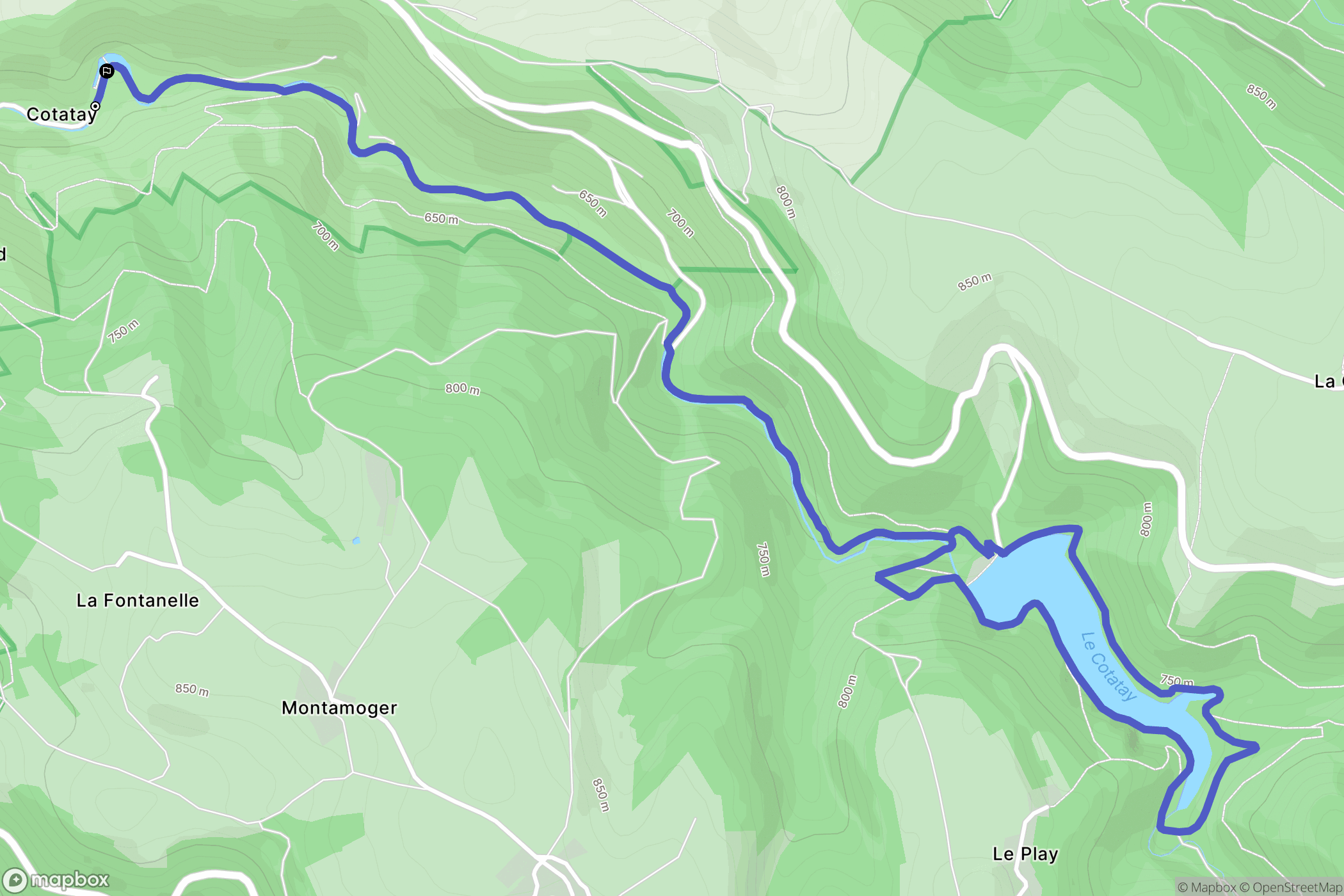 Le Chambon-Feugerolles : carte du parcours de randonnée - France