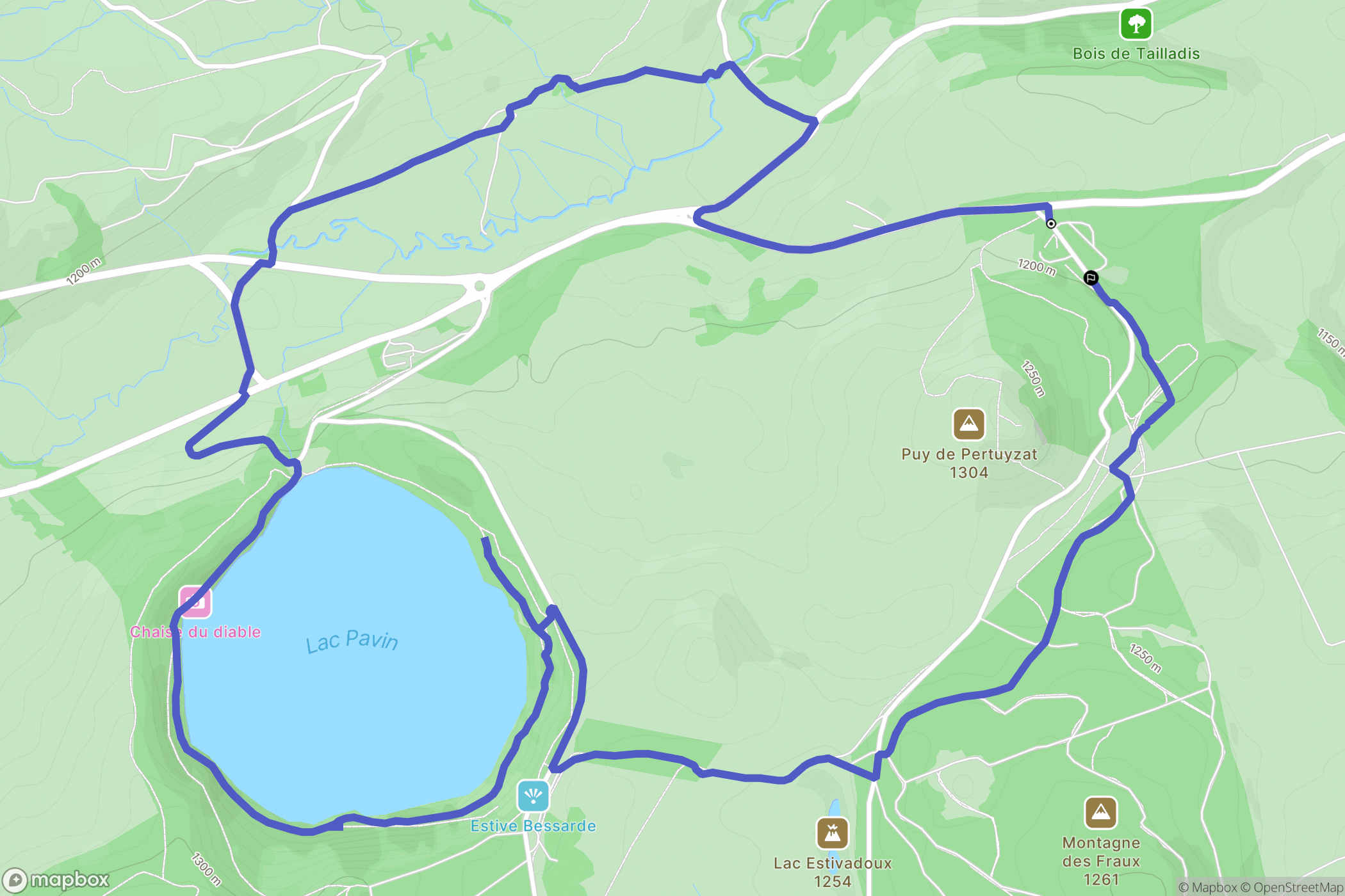 Besse-et-Saint-Anastaise : carte du parcours de randonnée - France