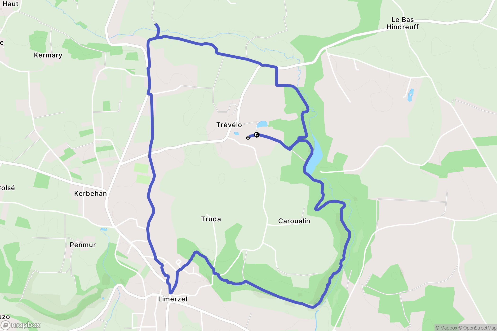 Limerzel : carte du parcours de randonnée - France