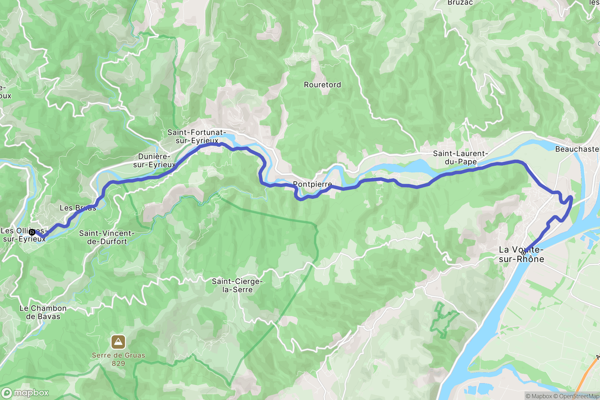 La Voulte-sur-Rhône : carte du parcours de randonnée - France