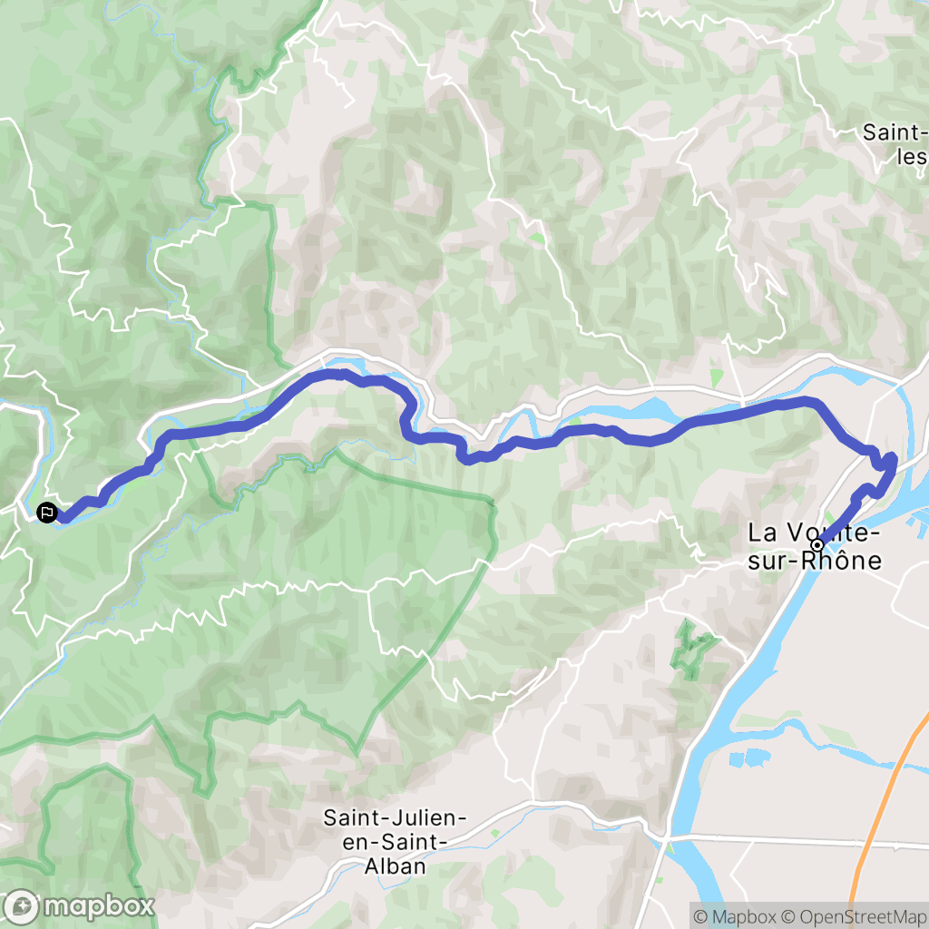 La Voulte-sur-Rhône : carte du parcours de randonnée - France