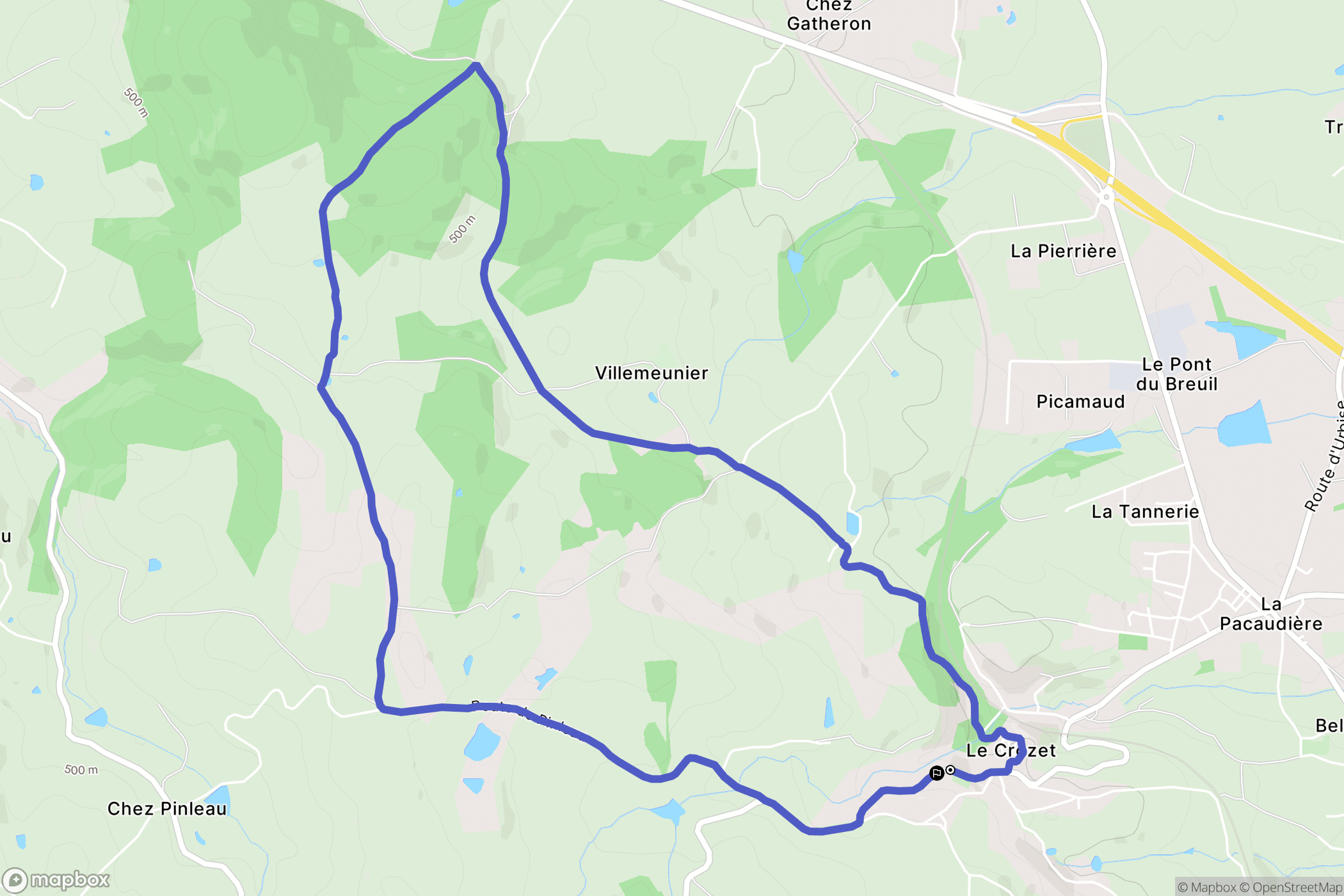 Le Crozet : carte du parcours de randonnée - France