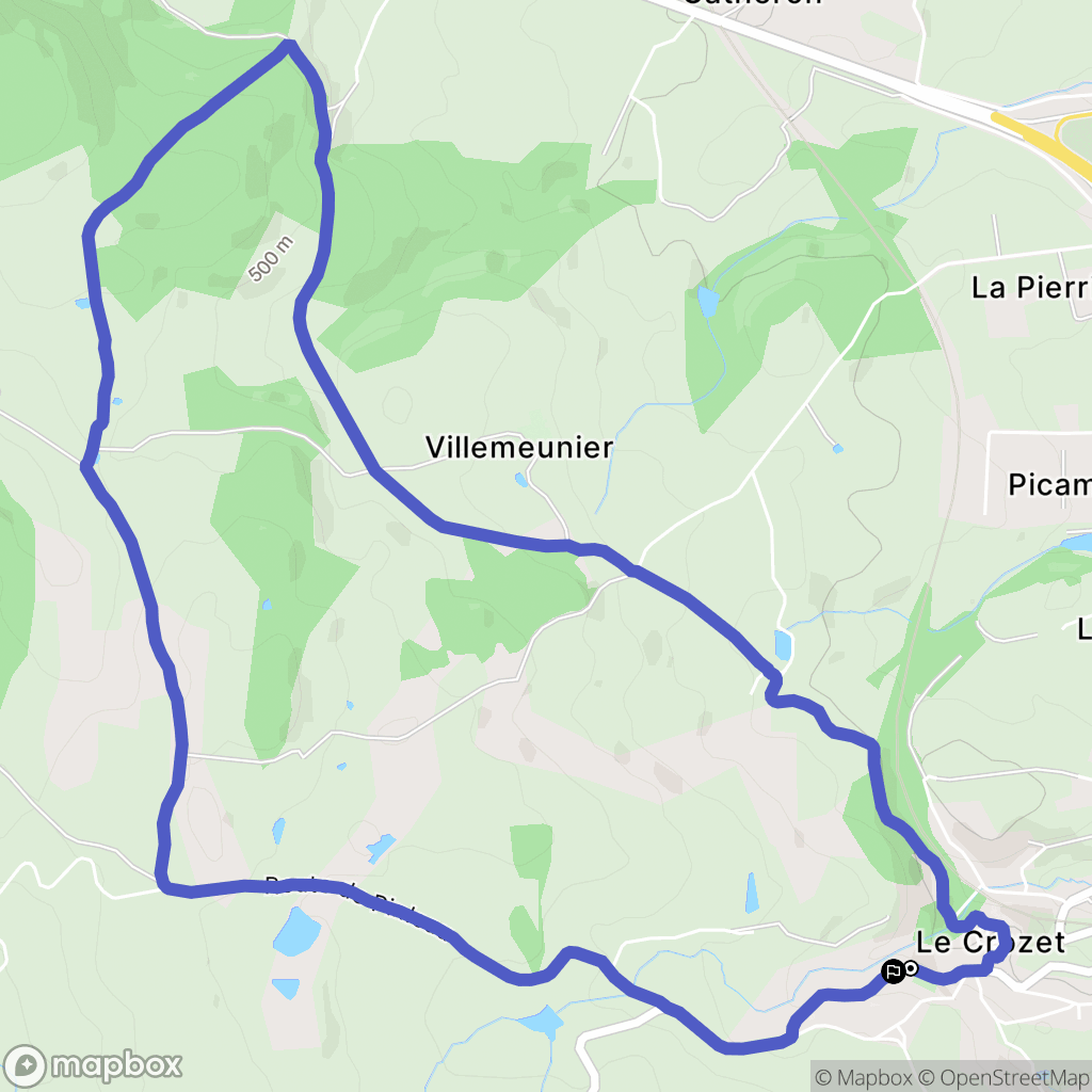 Le Crozet : carte du parcours de randonnée - France