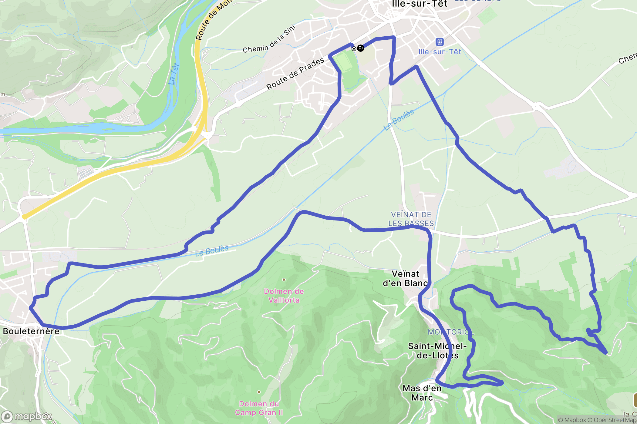 Ille-sur-Têt : carte du parcours de randonnée - France