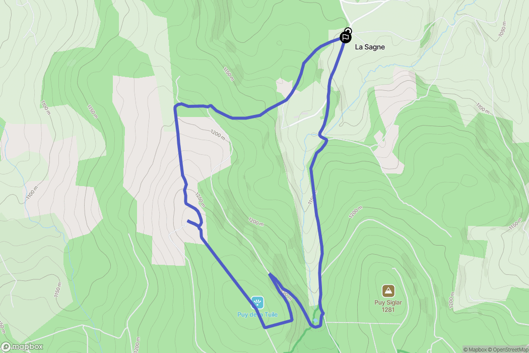 Deux-Verges : carte du parcours de randonnée - France