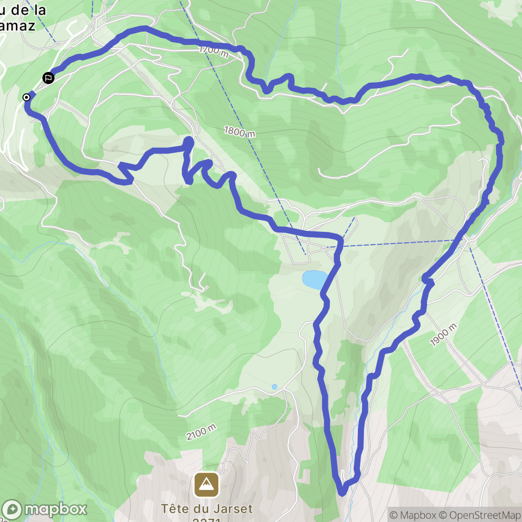 Aime-la-Plagne : carte du parcours de randonnée - France