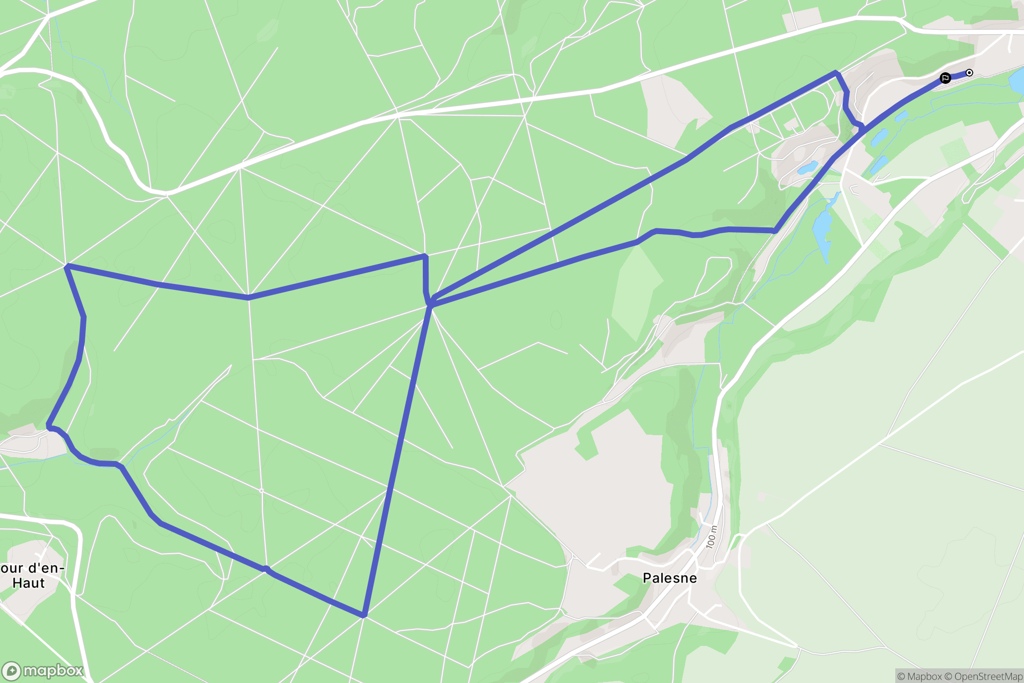 Pierrefonds : carte du parcours de randonnée - France