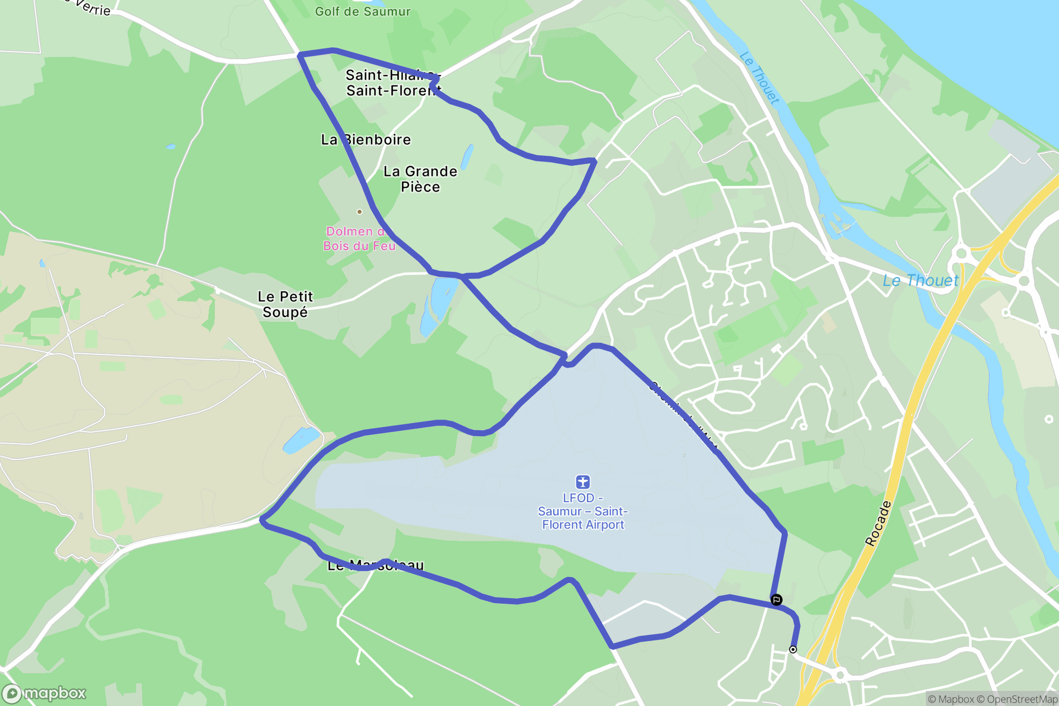 Saumur : carte du parcours de randonnée - France