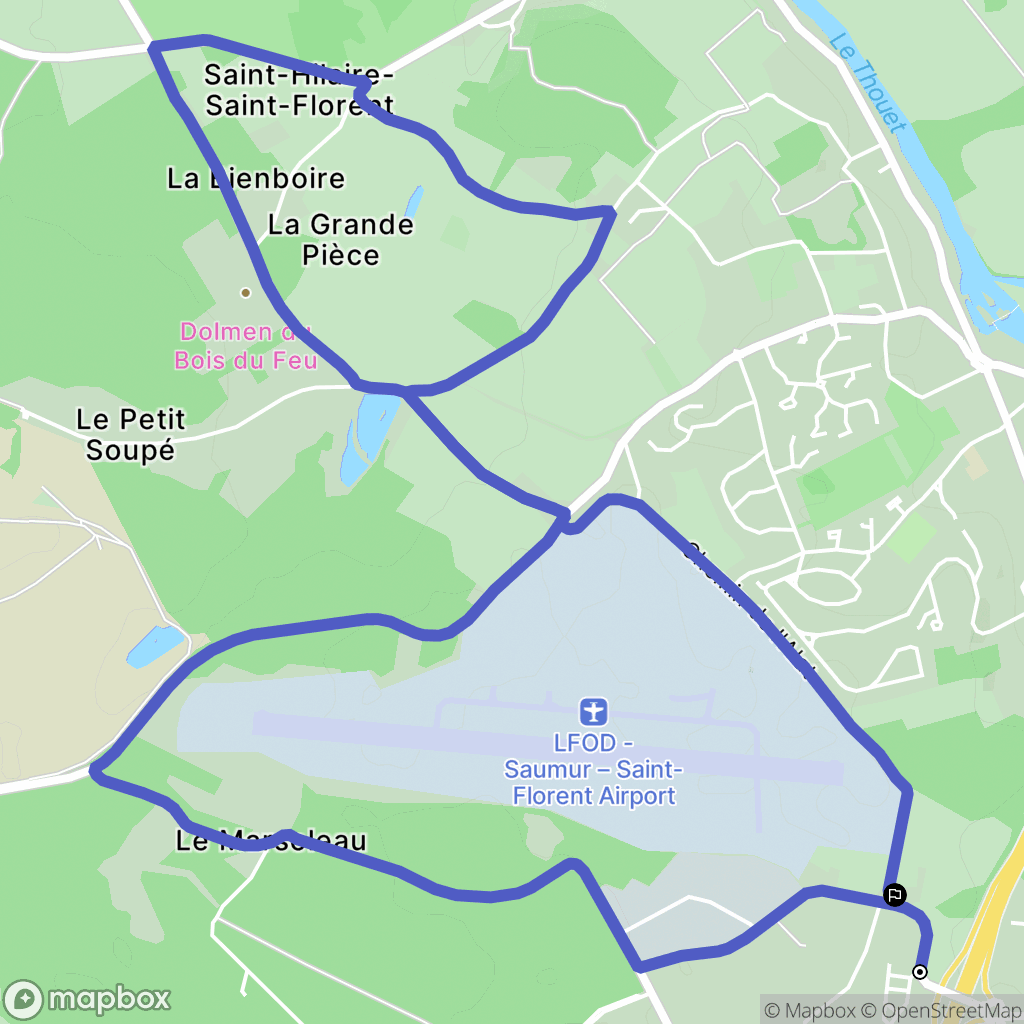 Saumur : carte du parcours de randonnée - France