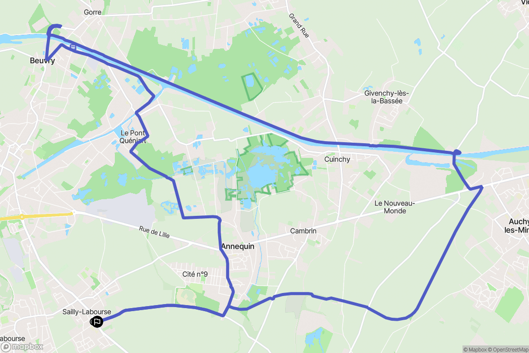 Sailly-Labourse : carte du parcours de randonnée - France