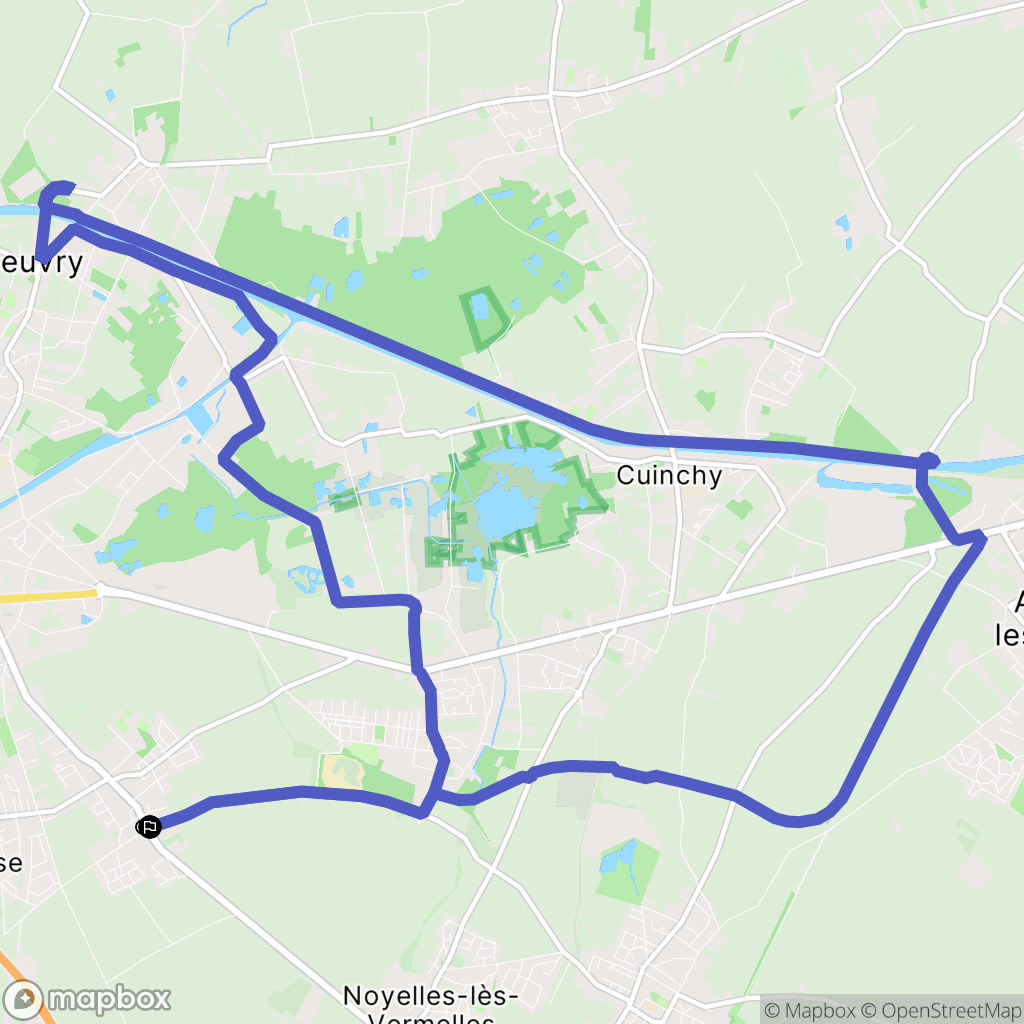 Sailly-Labourse : carte du parcours de randonnée - France