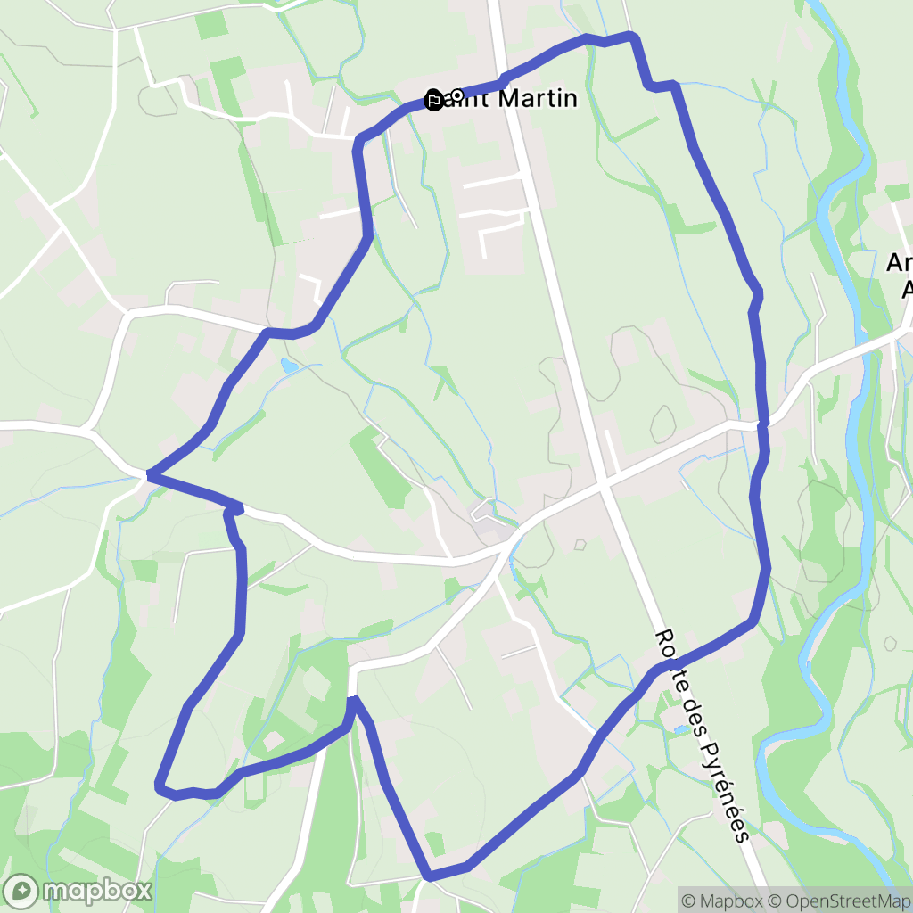 Saint-Martin : carte du parcours de randonnée - France