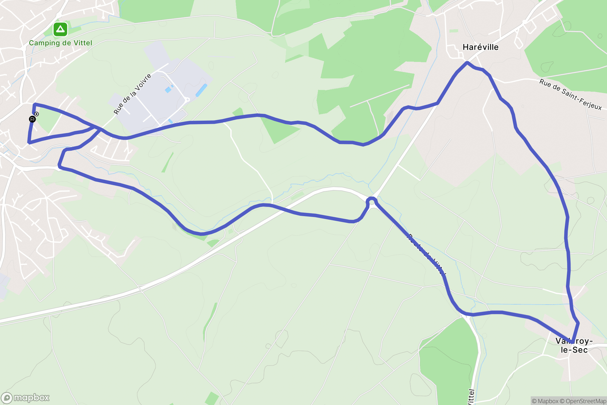 Vittel : carte du parcours de randonnée - France