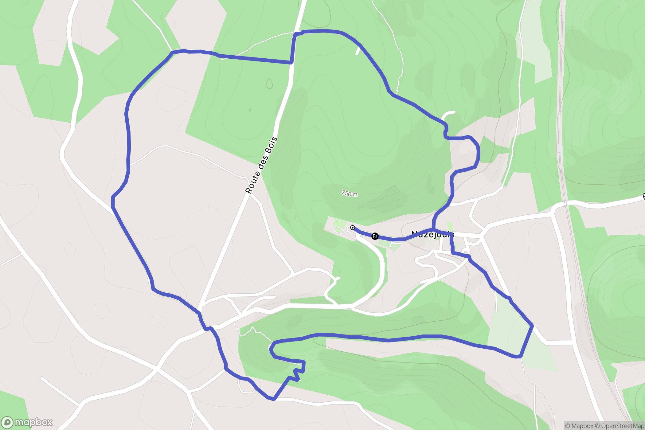 Nuzéjouls : carte du parcours de randonnée - France
