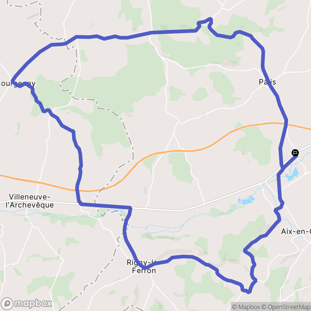 Aix-Villemaur-Palis : carte du parcours de randonnée - France