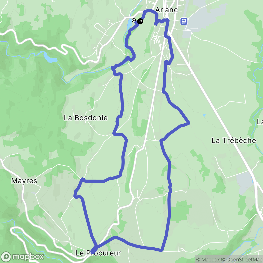 Arlanc : carte du parcours de randonnée - France