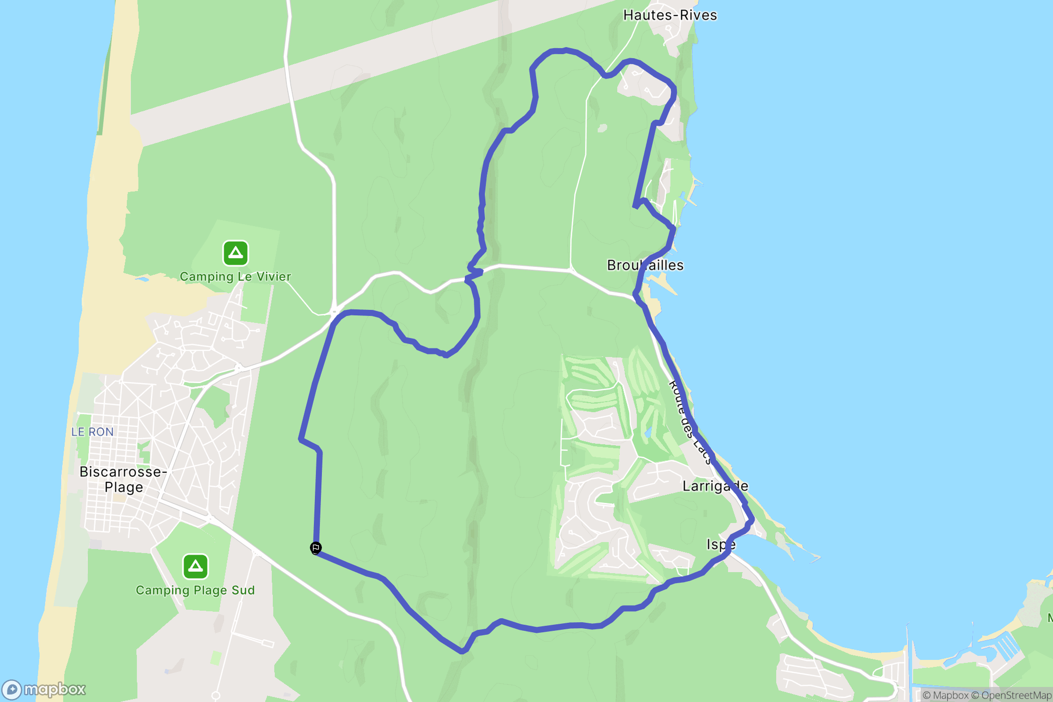 Biscarrosse : carte du parcours de randonnée - France
