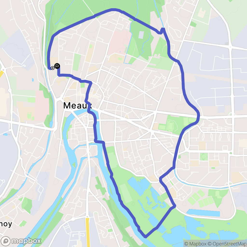 Meaux : carte du parcours de randonnée - France