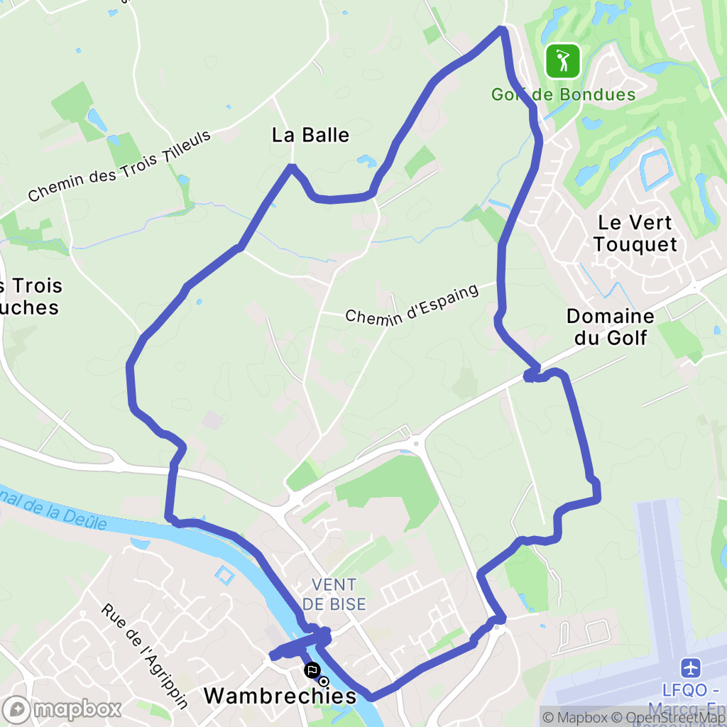 Wambrechies : carte du parcours de randonnée - France