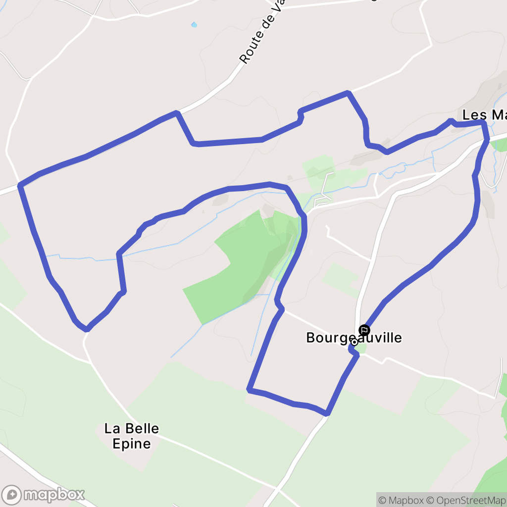 Bourgeauville : carte du parcours de randonnée - France