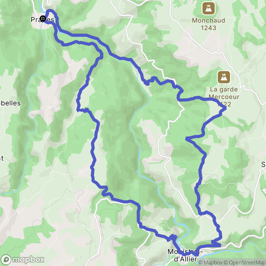 Prades : carte du parcours de randonnée - France