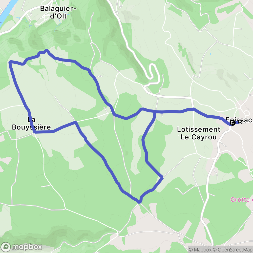 Foissac : carte du parcours de randonnée - France