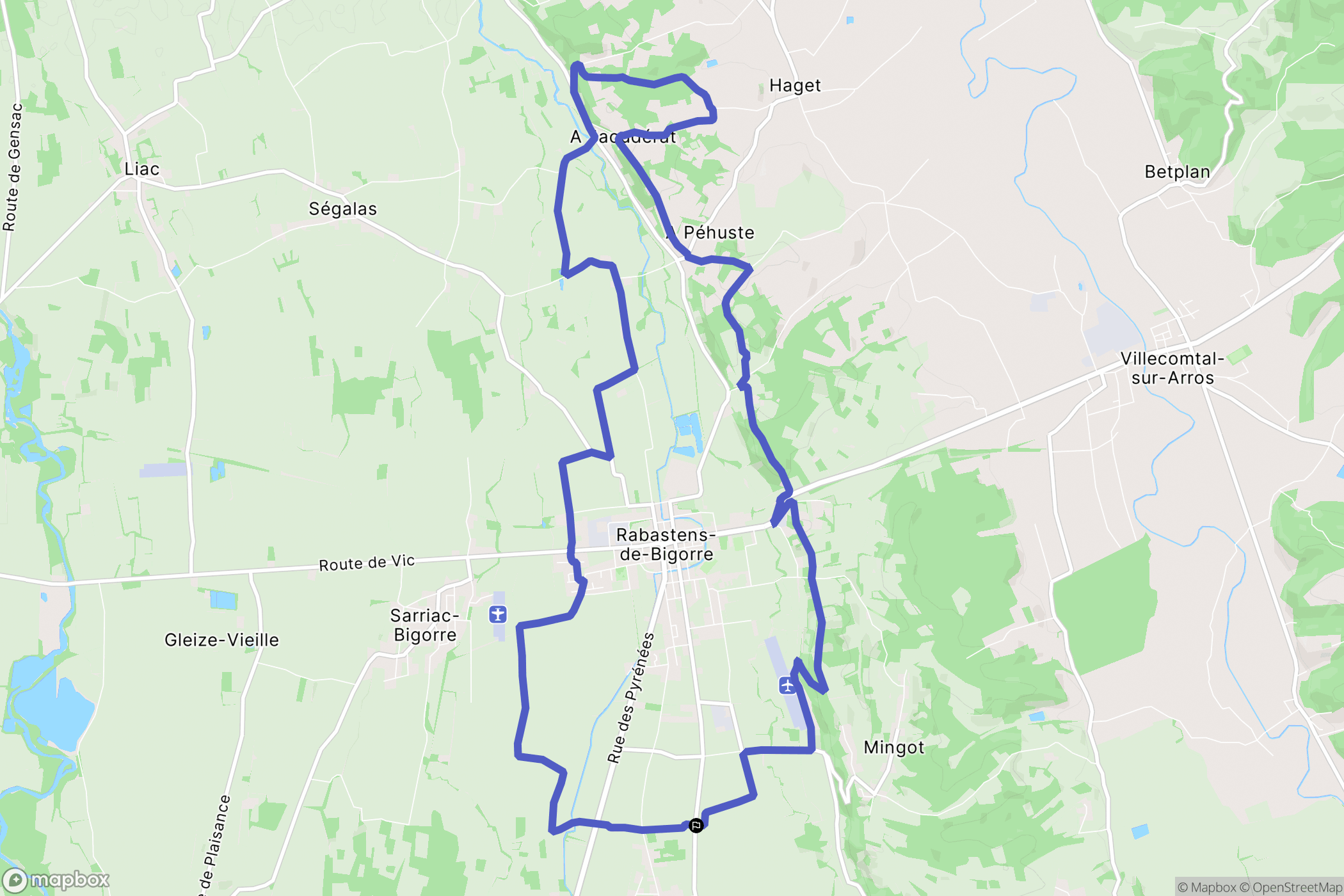 Lacassagne : carte du parcours de randonnée - France