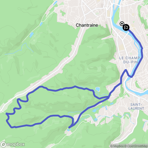 Épinal : carte du parcours de randonnée - France
