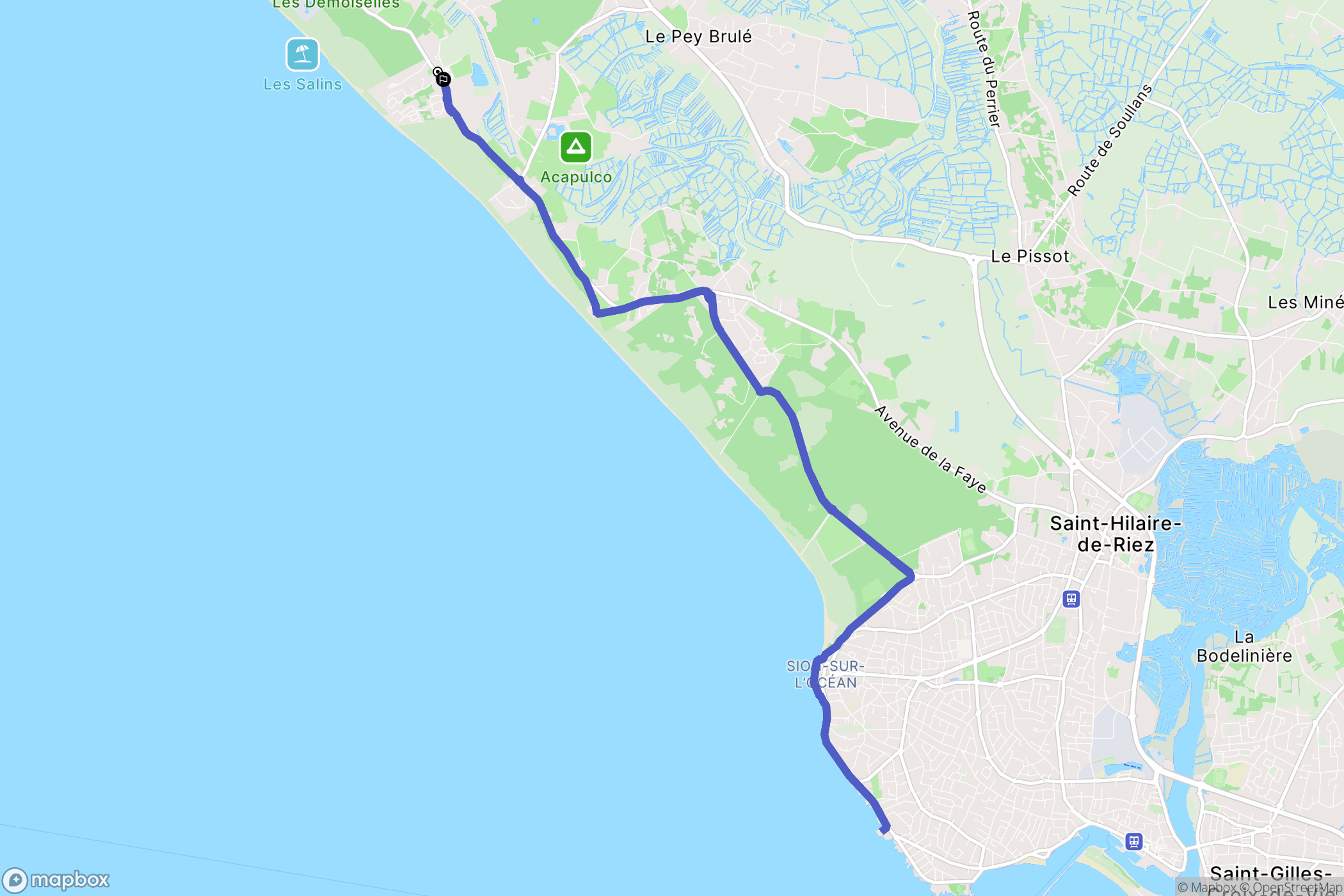 Saint-Hilaire-de-Riez : carte du parcours de randonnée - France