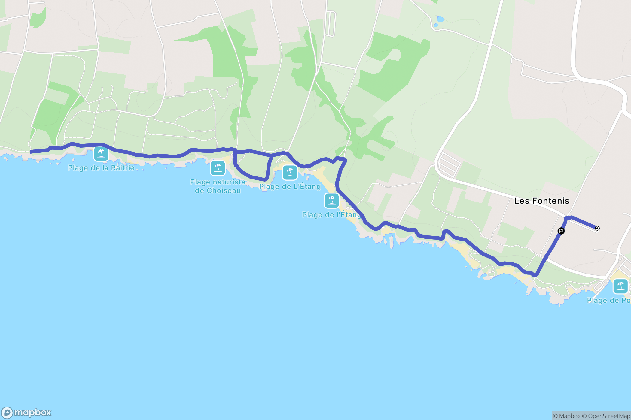 Pornic : carte du parcours de randonnée - France