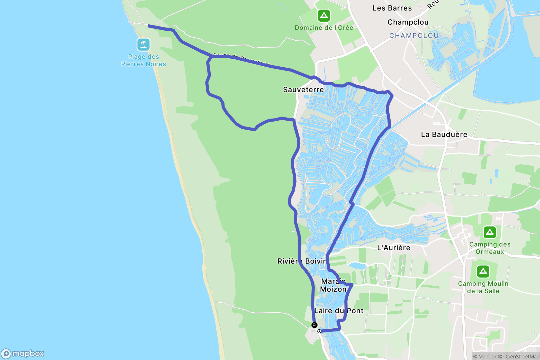 Les Sables-d'Olonne : carte du parcours de randonnée - France