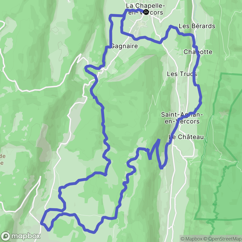 La Chapelle-en-Vercors : carte du parcours de randonnée - France