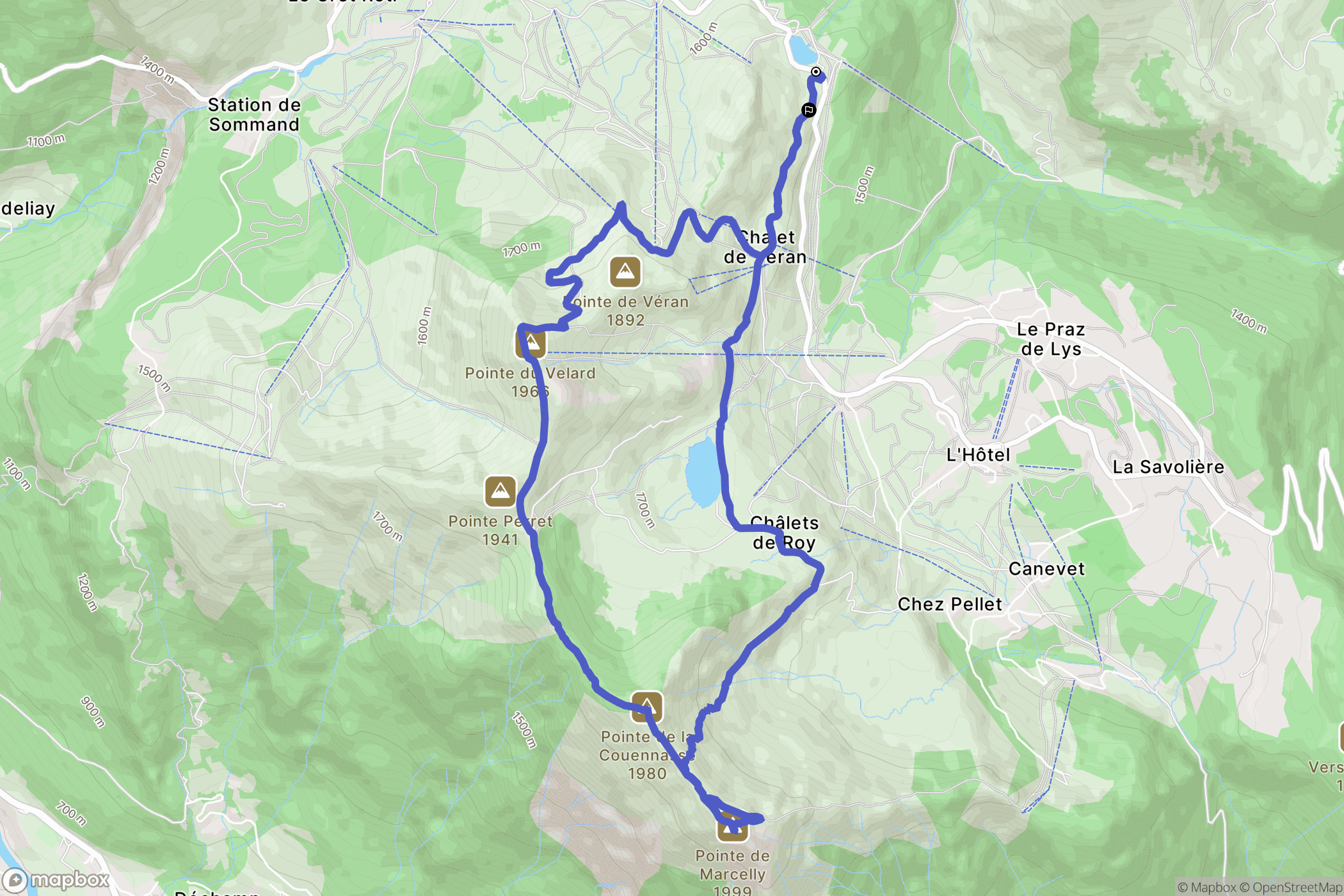 Taninges : carte du parcours de randonnée - France