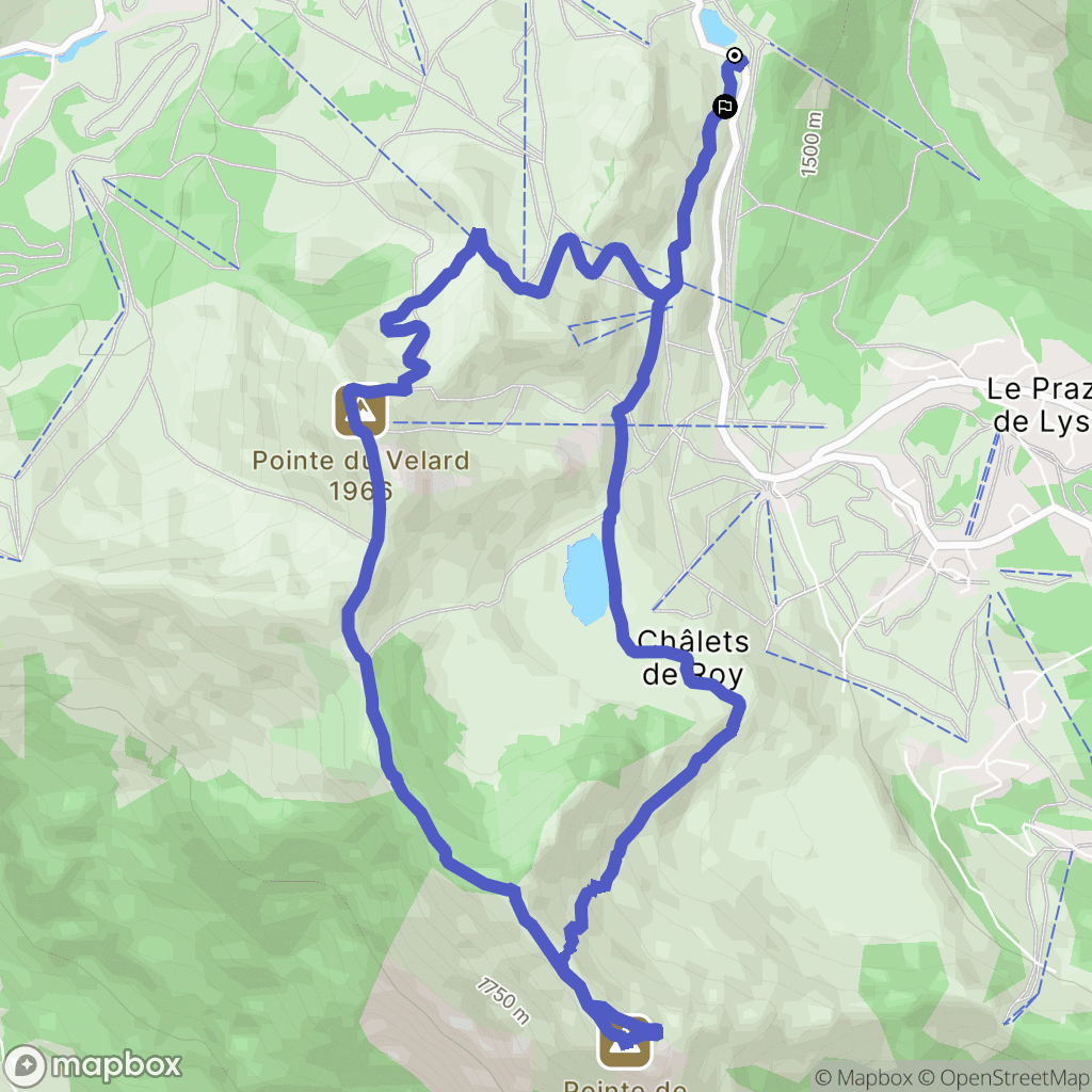 Taninges : carte du parcours de randonnée - France