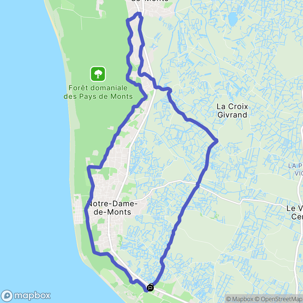 Saint-Jean-de-Monts : carte du parcours de randonnée - France