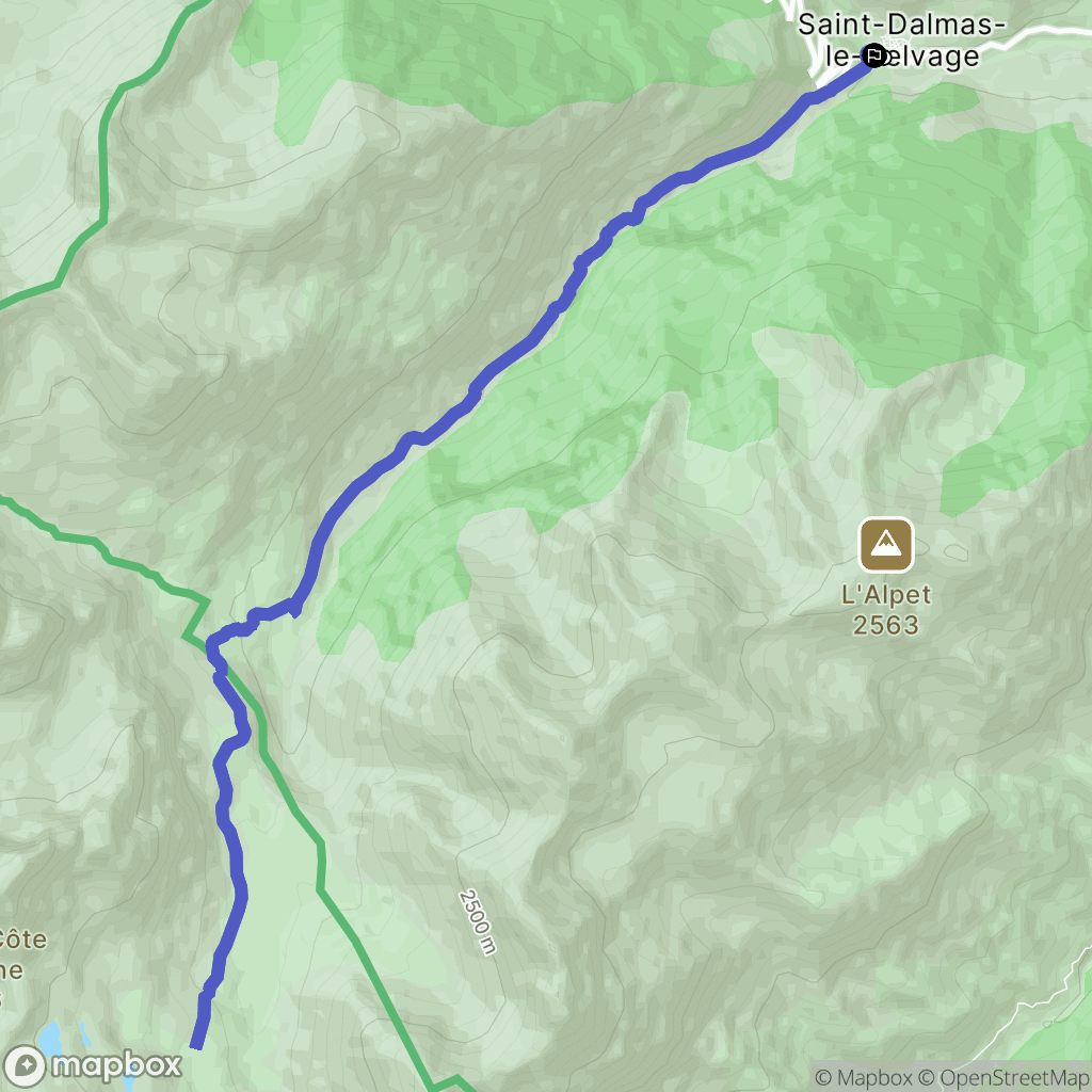 Saint-Dalmas-le-Selvage : carte du parcours de randonnée - France