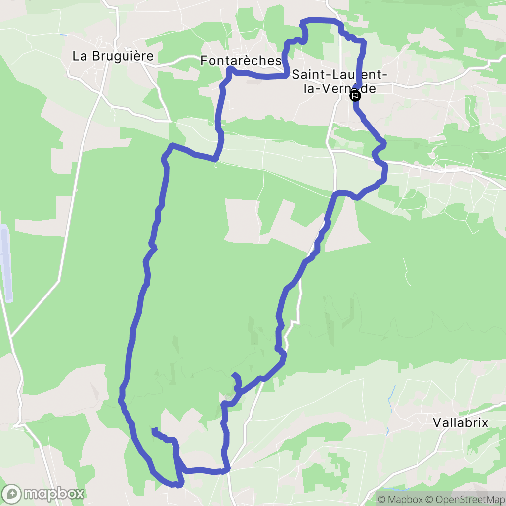 Saint-Laurent-la-Vernède : carte du parcours de randonnée - France