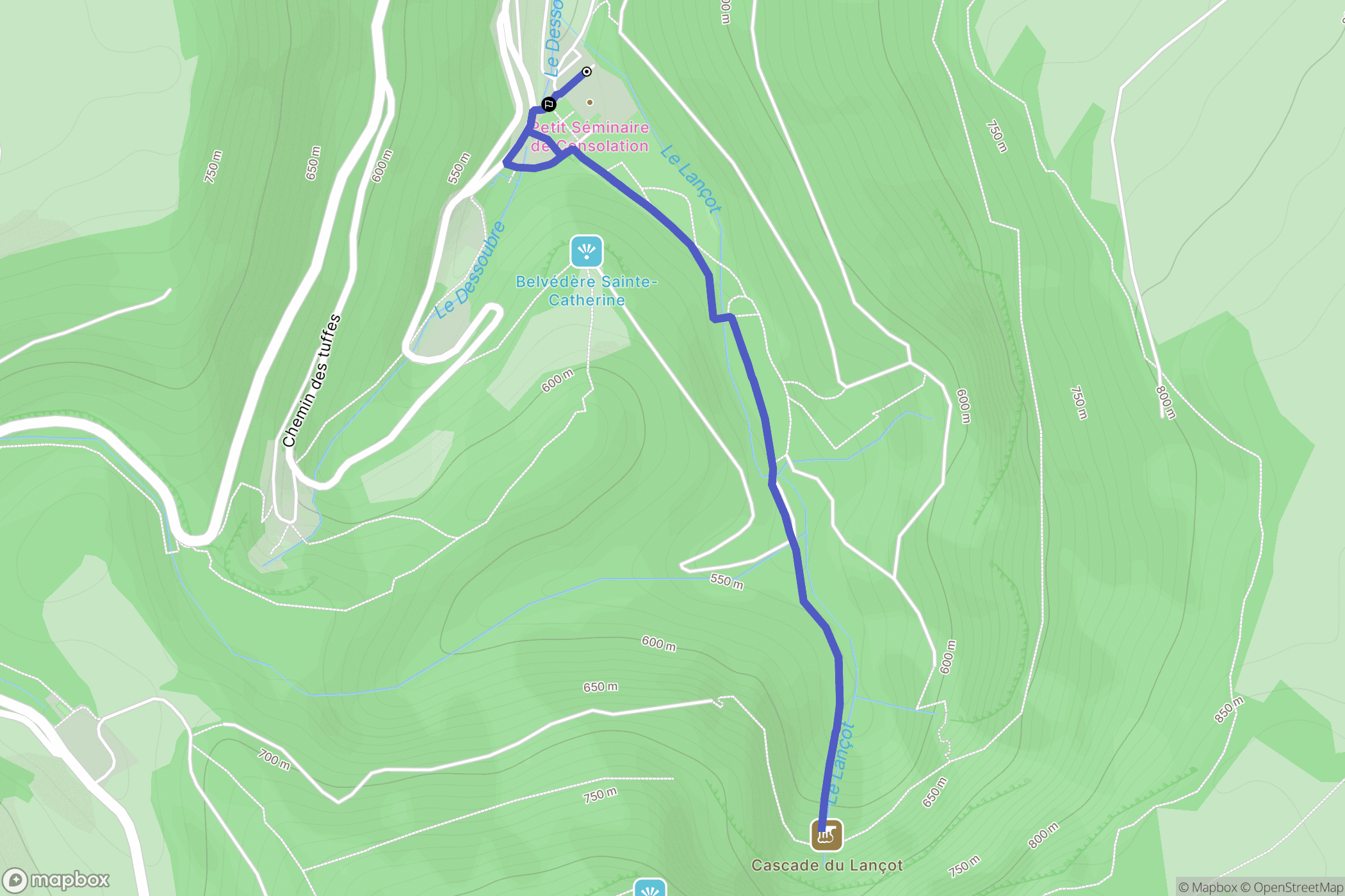 Consolation-Maisonnettes : carte du parcours de randonnée - France